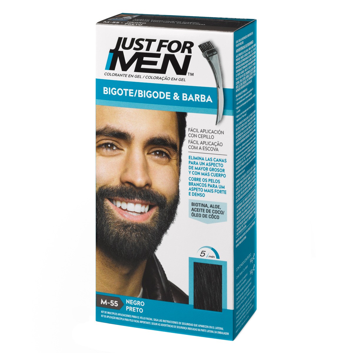 Imagen de Just for men barba bigote negro