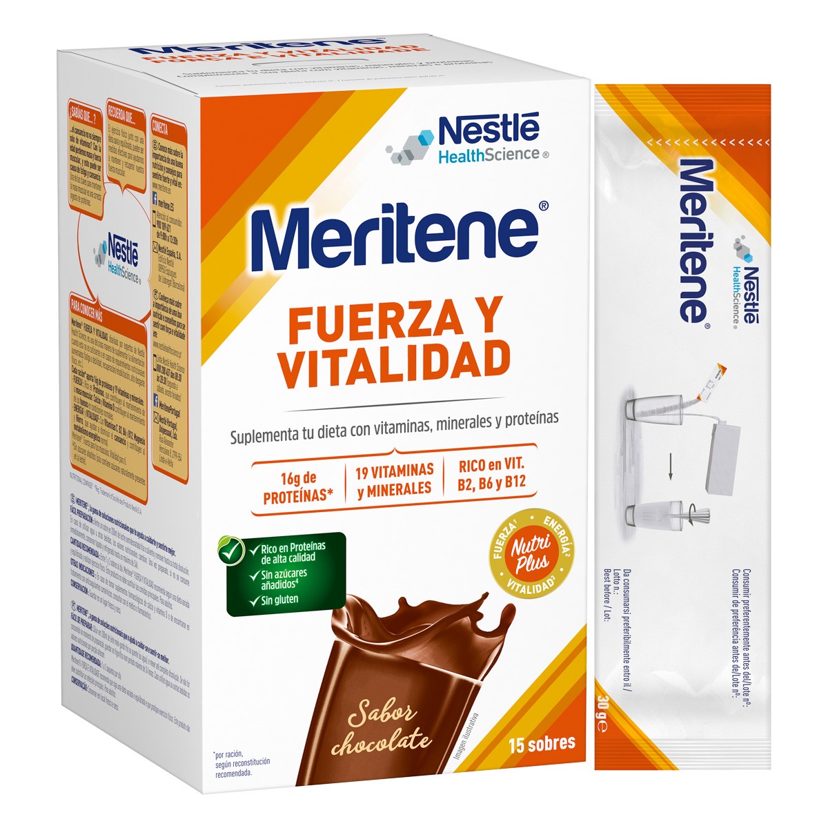 Imagen de Meritene en Polvo de Chocolate con 15 sobres de 30 gr.